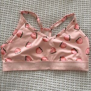 Peach Print Women's Bralette Victoria’s Secret adjustable strap work out bra